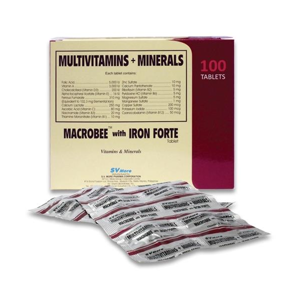 MACROBEE WITH IRON FORTE Multivitamins / Minerals / Iron / Folic Acid